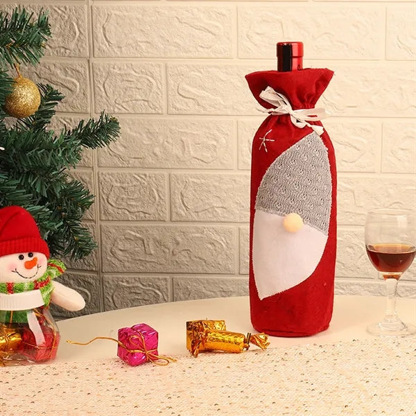 Christmas Apron Wine Bottle
