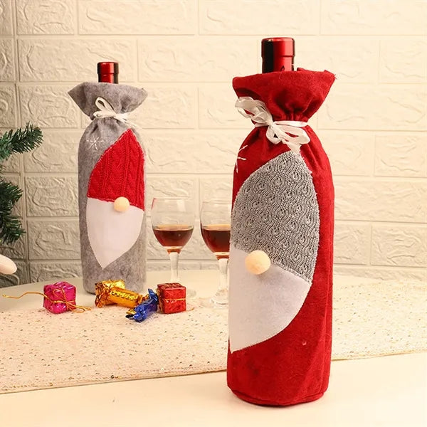 Christmas Apron Wine Bottle