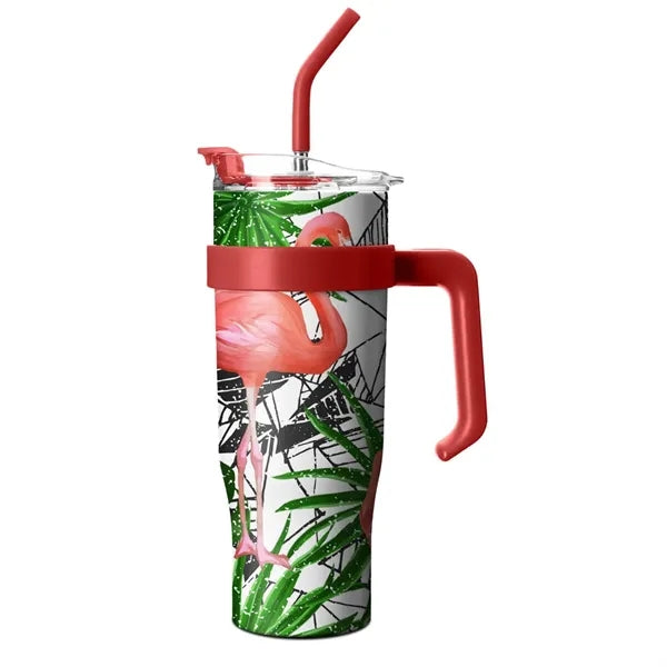 40oz Stainless Steel Straw Cup w/ Handle