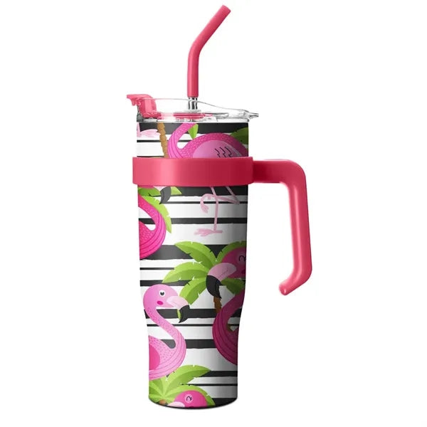 40oz Stainless Steel Straw Cup w/ Handle