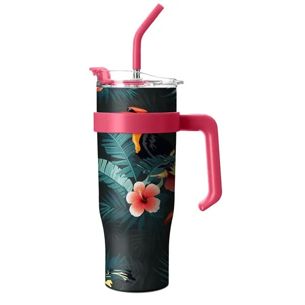 40oz Stainless Steel Straw Cup w/ Handle