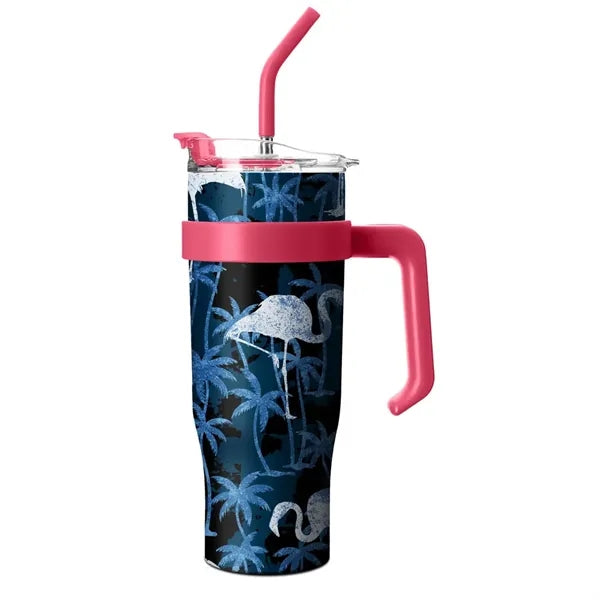40oz Stainless Steel Straw Cup w/ Handle
