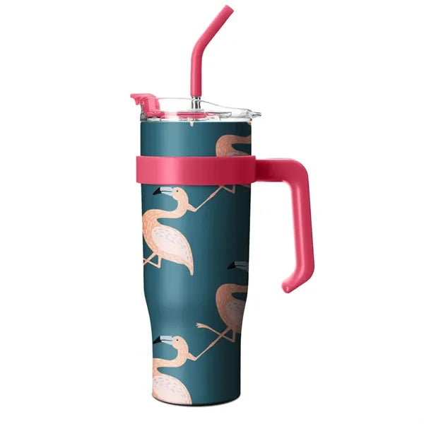 40oz Stainless Steel Straw Cup w/ Handle