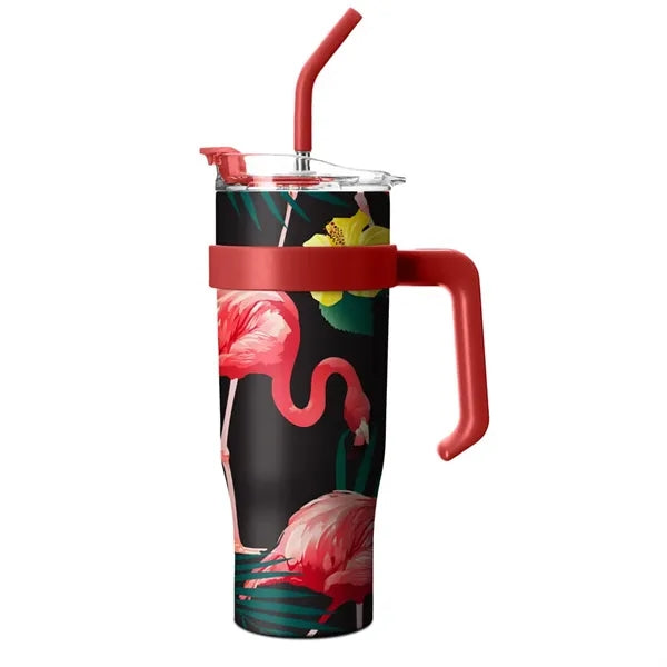 40oz Stainless Steel Straw Cup w/ Handle