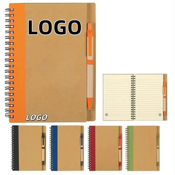 Environmentally Friendly Spiral Notebook And Pen