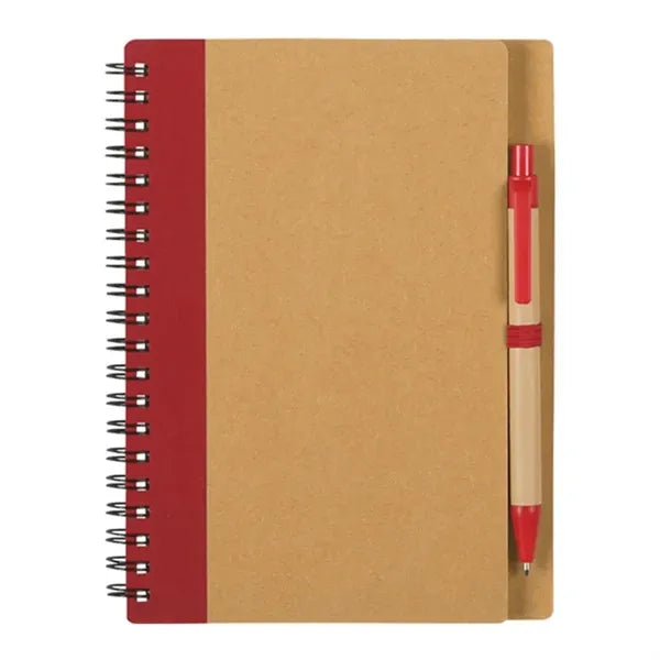 Environmentally Friendly Spiral Notebook And Pen