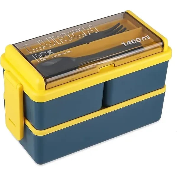 2 Layers Stackable Bento Lunch Box Leak Proof