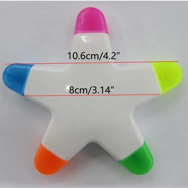 Five-Color Star Highlighter Marker Pen