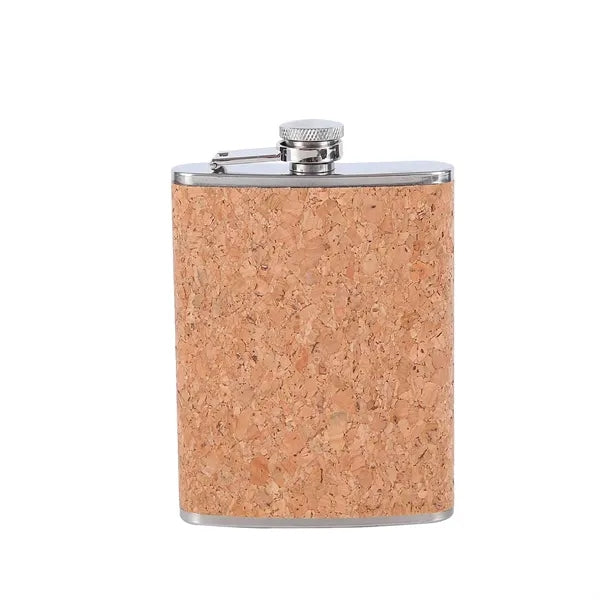 Stainless Steel Flask Gift Set with Cork Wrap