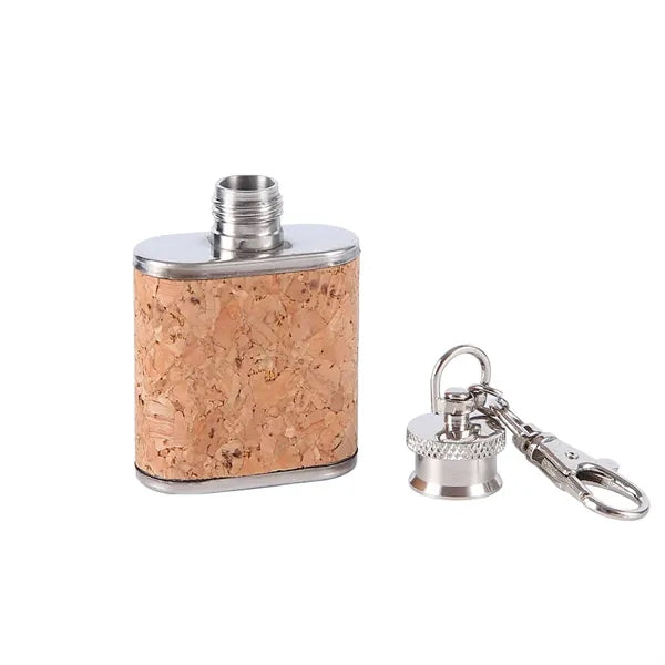 Stainless Steel Flask Gift Set with Cork Wrap