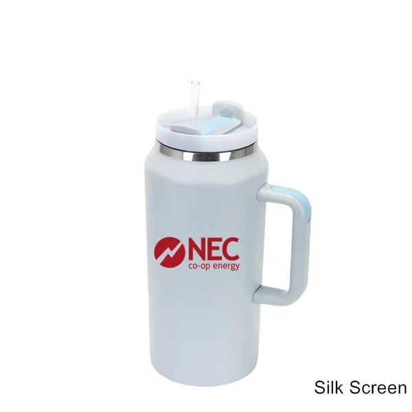 64 oz Insulated Mug Tumbler with Handle and Straw Lid