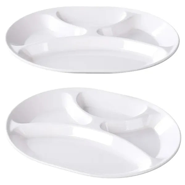 12" Divided Plate with 4 Compartments for Restaurant