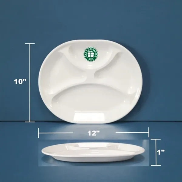 12" Divided Plate with 4 Compartments for Restaurant