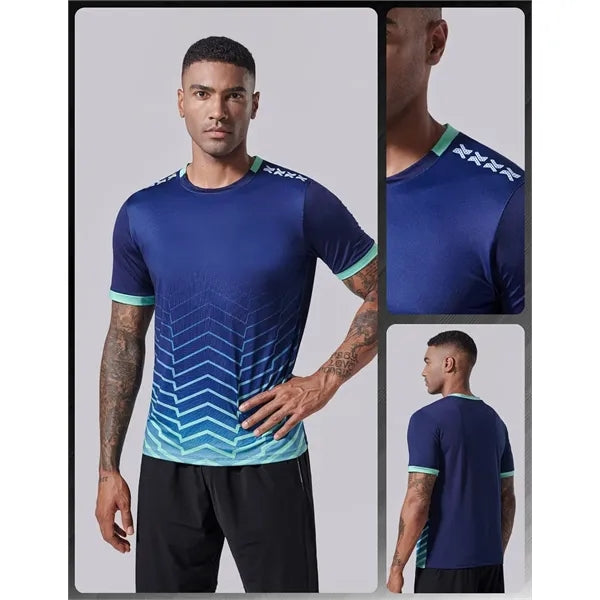 Men Quick Dry T Shirts Athletic Workout Short Sleeve Tee