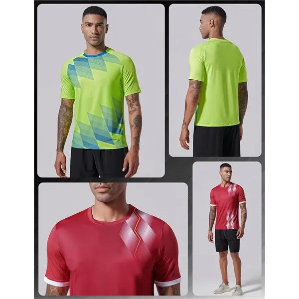 Men Quick Dry T Shirts Athletic Workout Short Sleeve Tee