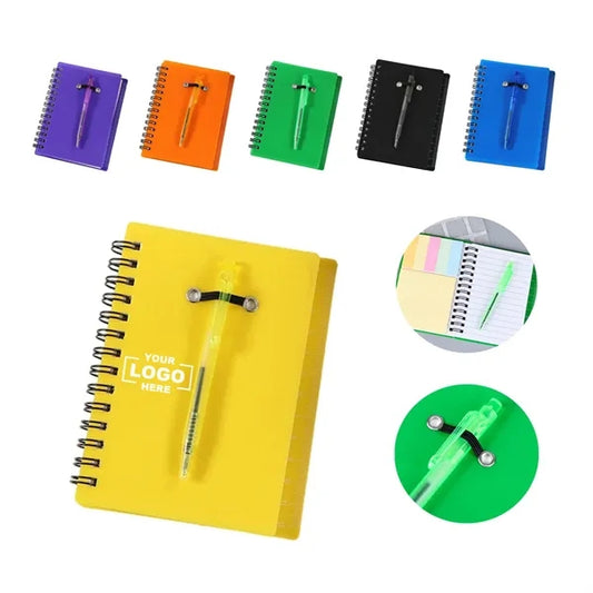 Pocket Spiral Ruler Notebook With Sticky Notes & Pen