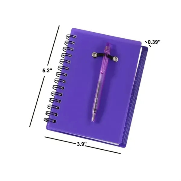 Pocket Spiral Ruler Notebook With Sticky Notes & Pen