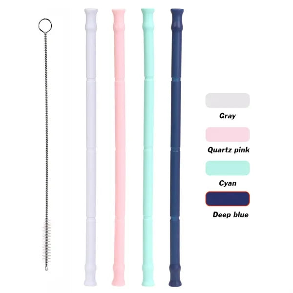 Silicone Straw And Brush Set In Plastic Case