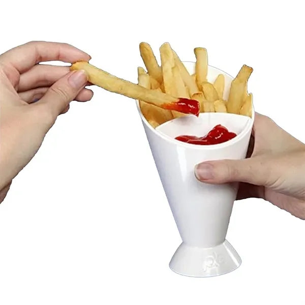 Portable 2 In 1 French Fry Rack with Sauce Cup Holder Set