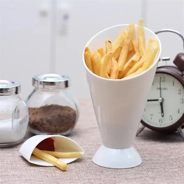 Portable 2 In 1 French Fry Rack with Sauce Cup Holder Set