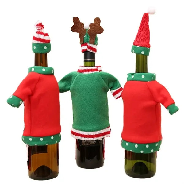 Christmas Embroidery Cartoon Wine Bottle Sleeve