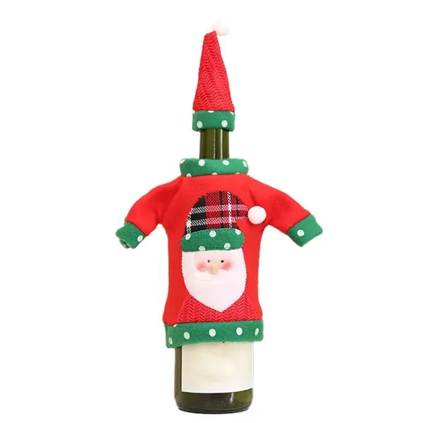 Christmas Embroidery Cartoon Wine Bottle Sleeve