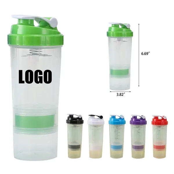 500ml Triple Protein Powder Spring Mesh Fitness Shaker Cup