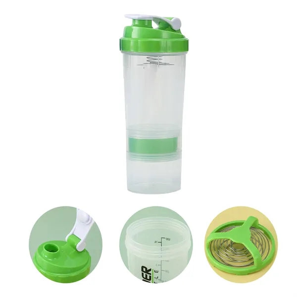500ml Triple Protein Powder Spring Mesh Fitness Shaker Cup