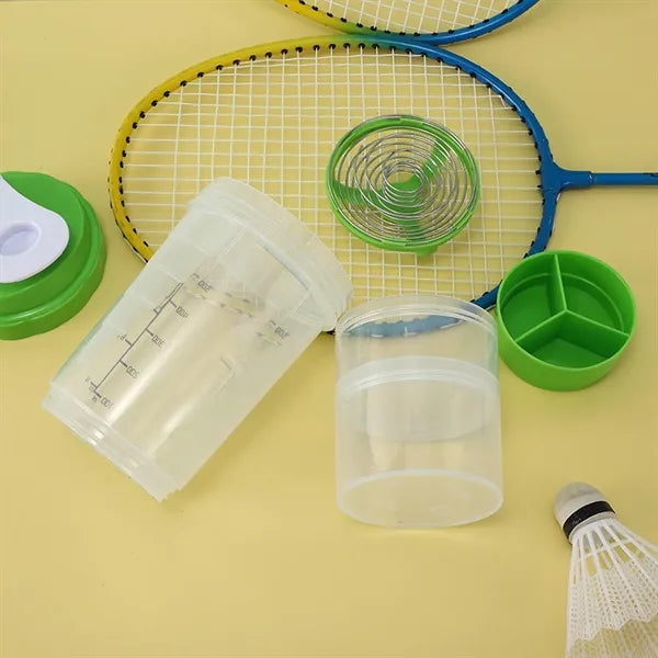 500ml Triple Protein Powder Spring Mesh Fitness Shaker Cup