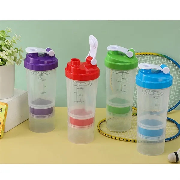 500ml Triple Protein Powder Spring Mesh Fitness Shaker Cup