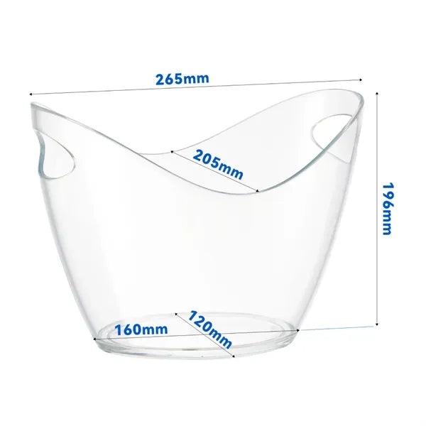 Clear Acrylic Plastic Beverage Tub Champagne Wine Ice Bucket