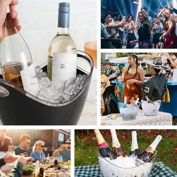 Clear Acrylic Plastic Beverage Tub Champagne Wine Ice Bucket