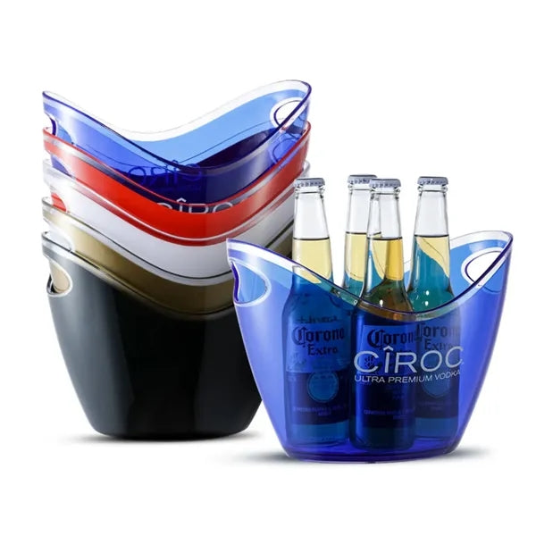 Clear Acrylic Plastic Beverage Tub Champagne Wine Ice Bucket