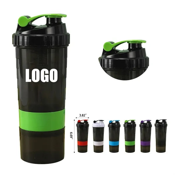 500ml Spring Triple Sport Fitness Shaker Cup