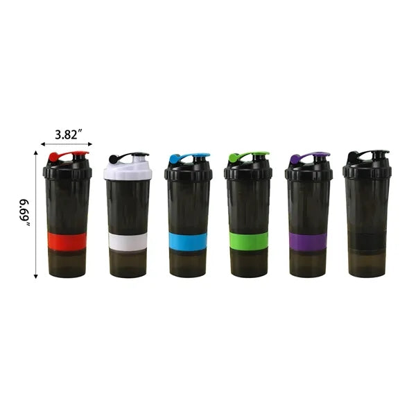 500ml Spring Triple Sport Fitness Shaker Cup