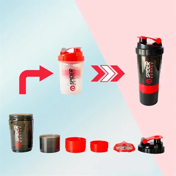500ml Spring Triple Sport Fitness Shaker Cup