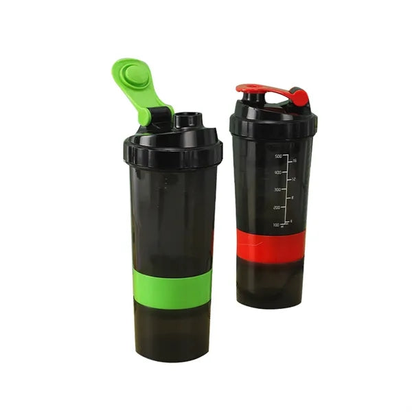 500ml Spring Triple Sport Fitness Shaker Cup