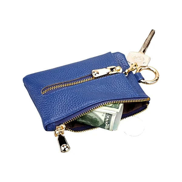 Genuine Leather Car Key Multi-Function Zipper Pouch