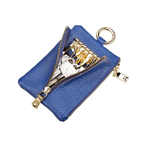 Genuine Leather Car Key Multi-Function Zipper Pouch