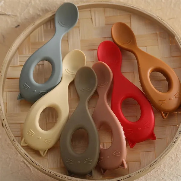 Silicone Baby Feeding Spoons, First Stage Infant Soft-Tip