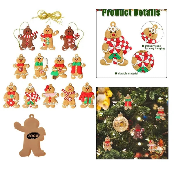 12pcs Gingerbread Man Ornaments for Christmas Tree