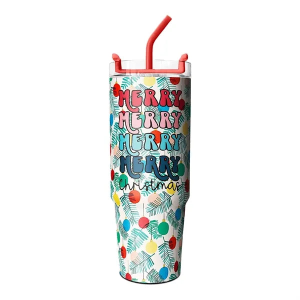 Christmas 30oz Tumbler w/ Straw Lid (Free Sample)