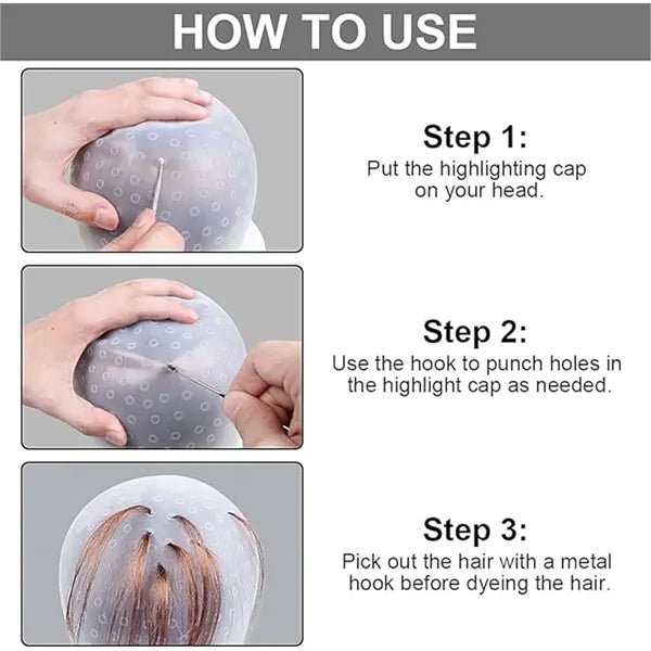 Silicone Highlight Caps Set for Color Hair Professional