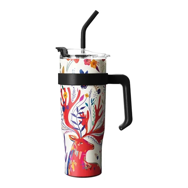Christmas 40oz Straw Cup w/ Handle (Free Sample)