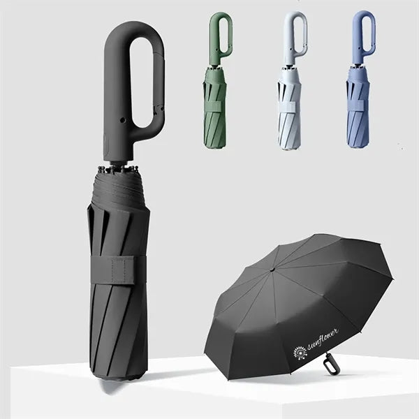 Dual Purpose Sunshade/Umbrella With Locking Clasp