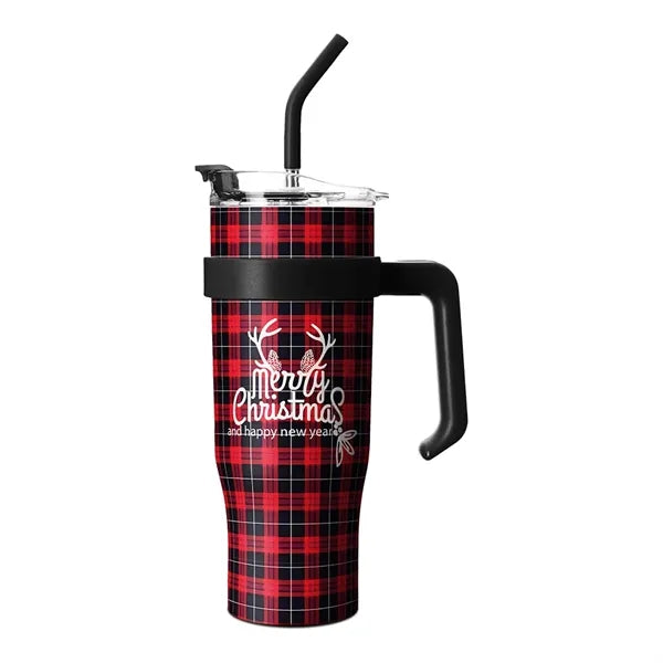 Christmas 40oz Straw Cup w/ Handle (Free Sample)