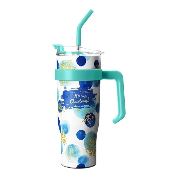 Christmas 40oz Straw Cup w/ Handle (Free Sample)