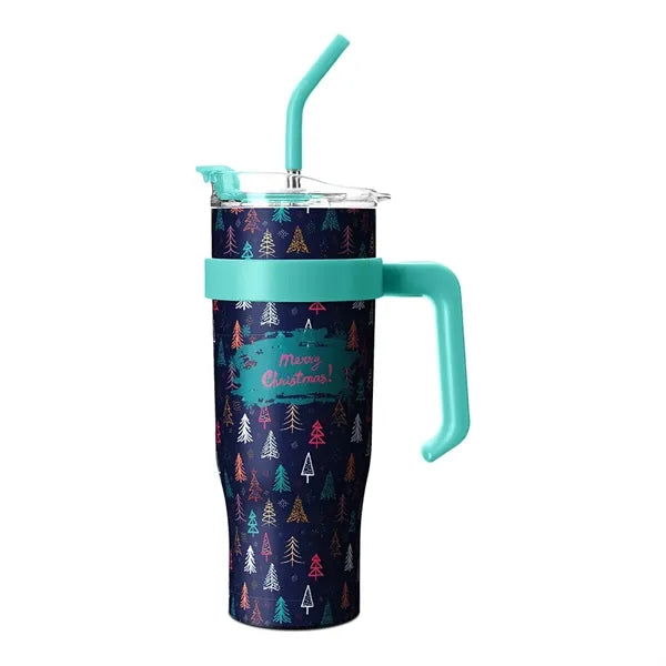 Christmas 40oz Straw Cup w/ Handle (Free Sample)