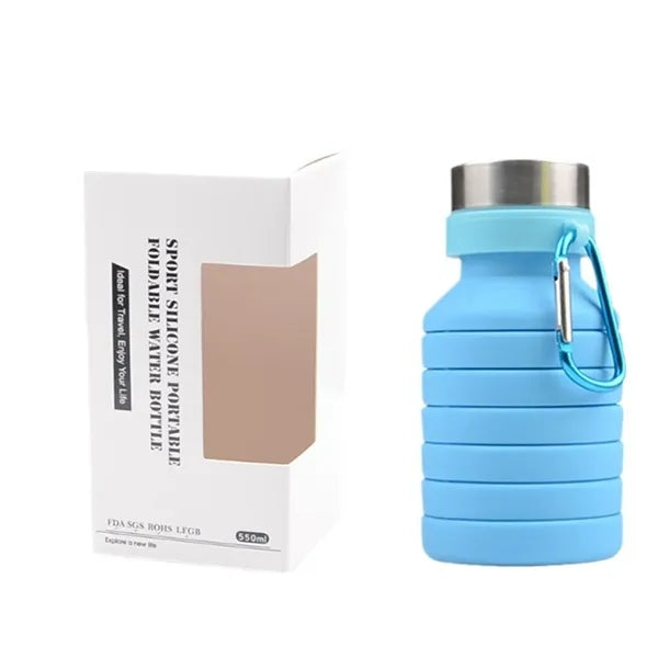 Sports Silicone Foldable Water Bottle 19 oz