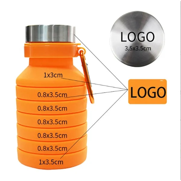 Sports Silicone Foldable Water Bottle 19 oz